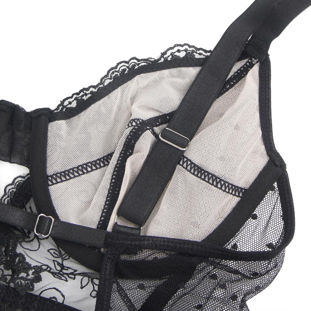 Body in Pizzo con Reggicalze Incorporato