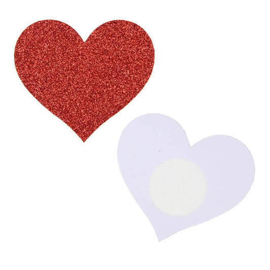 Pasties Adesivi con Glitter - Cuore Rosso